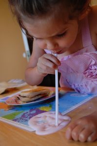 Toddler drinking milk