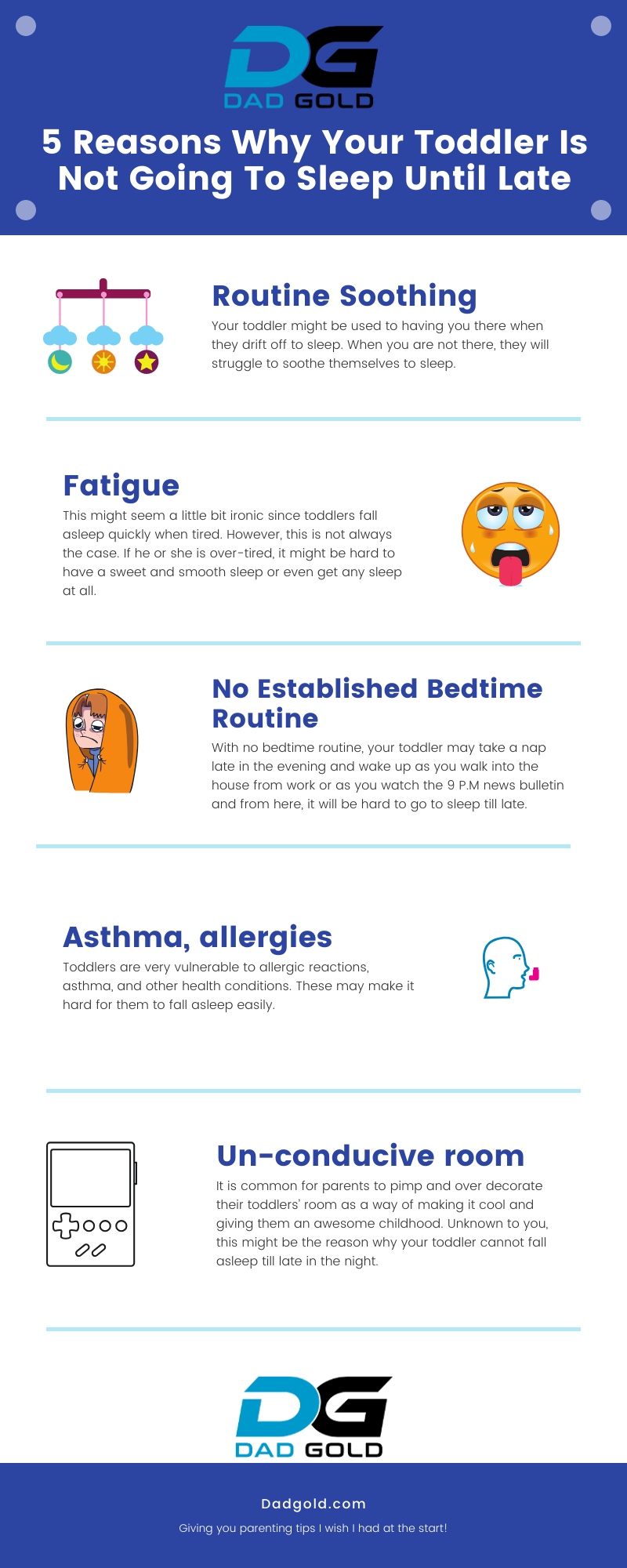 5 Reasons Why Your Toddler Is Not Going To Sleep Until Late Infographic