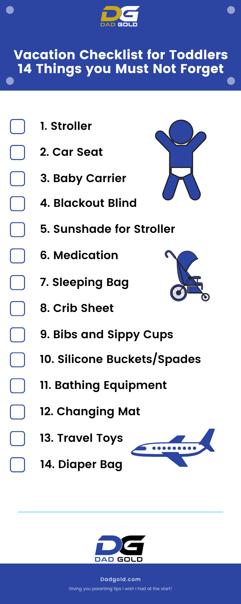 Vacation Checklist for Toddlers 14 Things you Must Not Forget Infographic