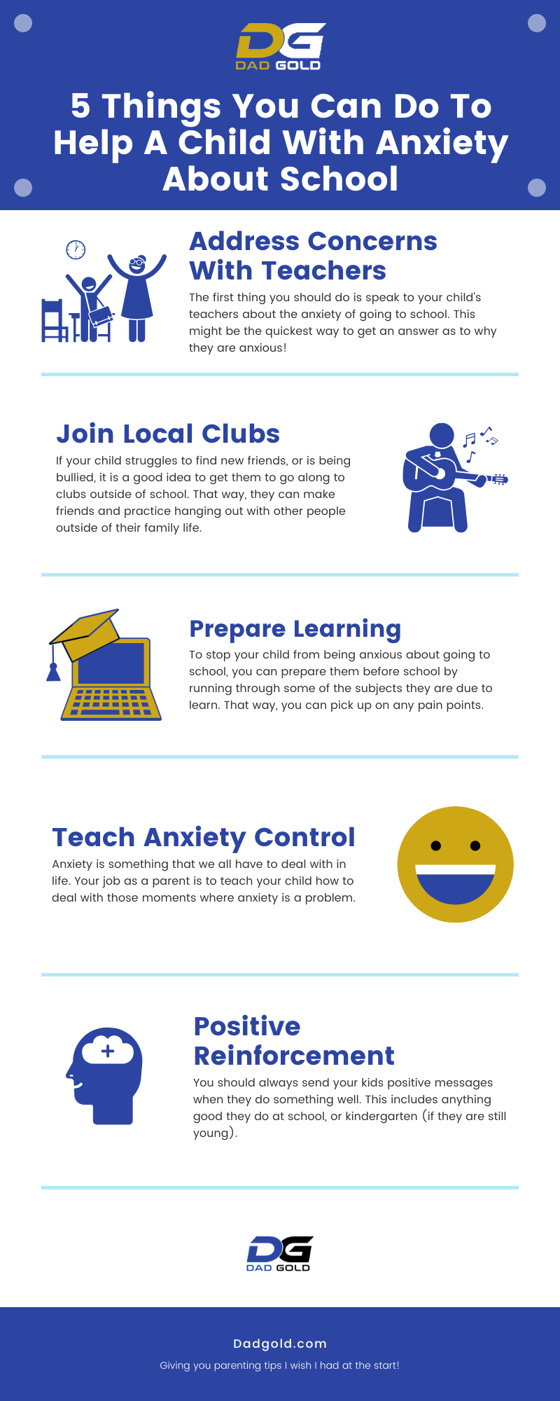 5 Things You Can Do To Help A Child With Anxiety About School Infographic