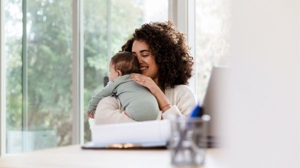 lady holding baby soothing