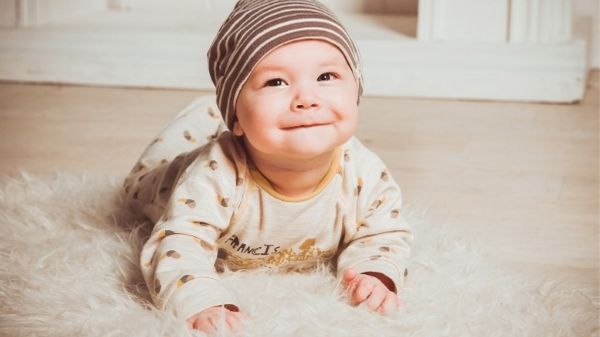 baby crawling towards camera