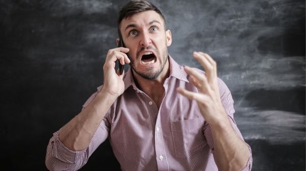 angry man on phone