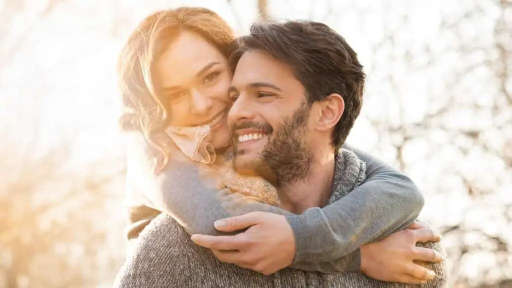 couple smiling enjoying each others company