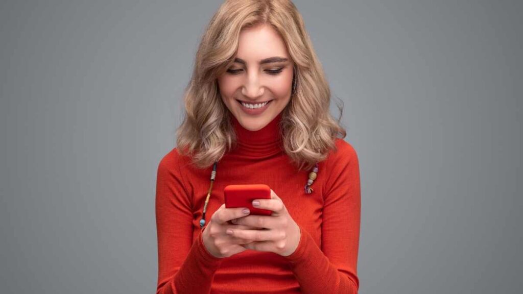 lady looking at smartphone