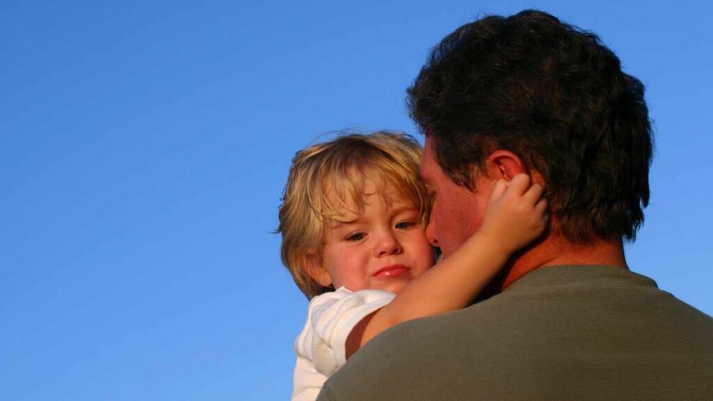 dad caring for toddler