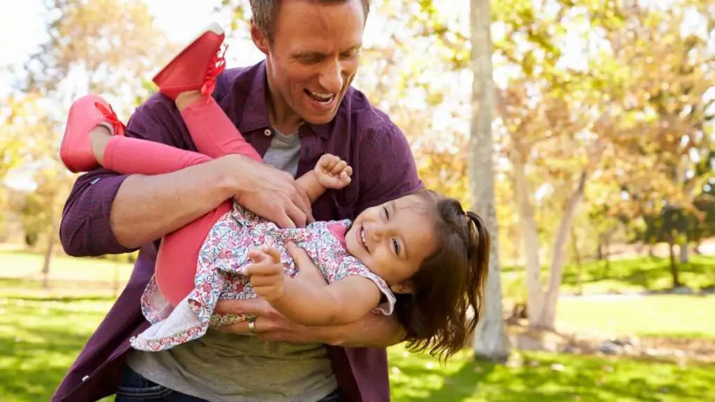 toddler with dad