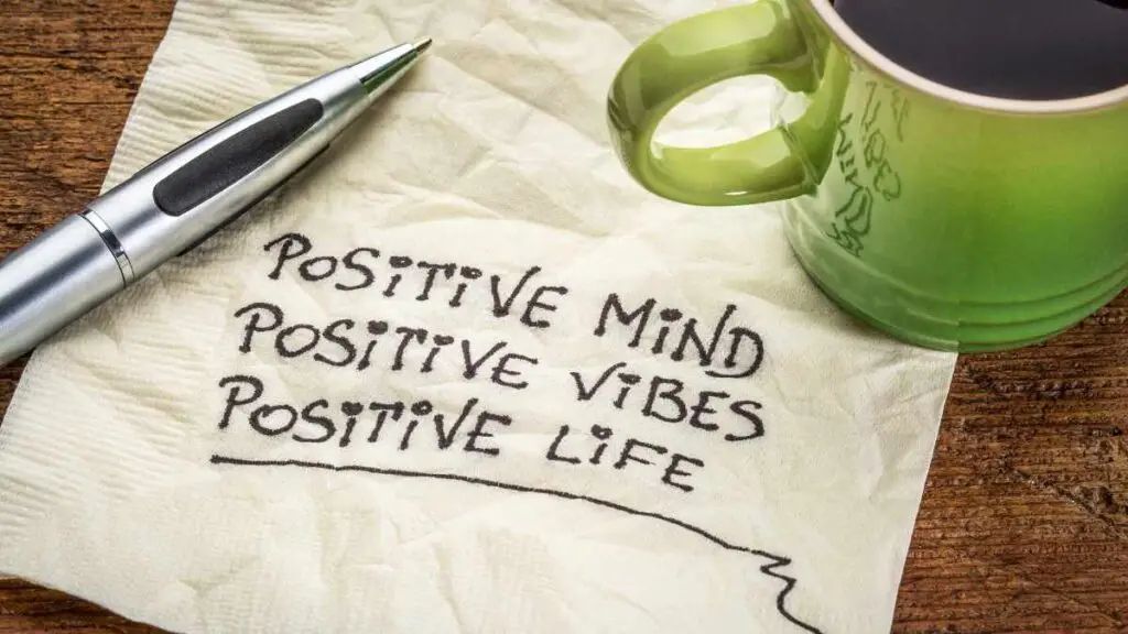 positive phrases written on napkin