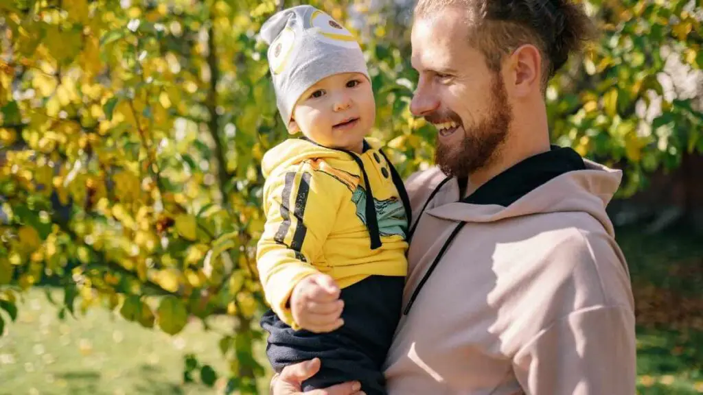 outside with baby