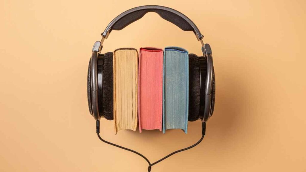 audiobooks headphones on books