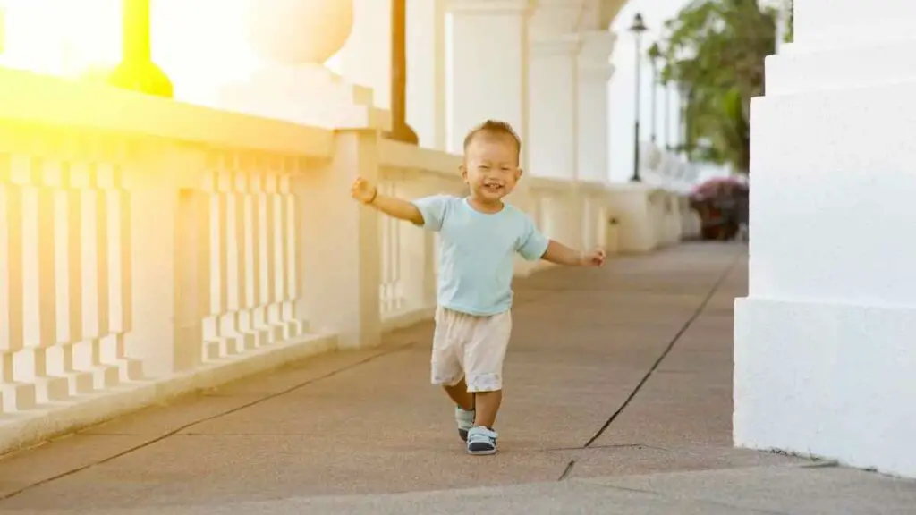 toddler running