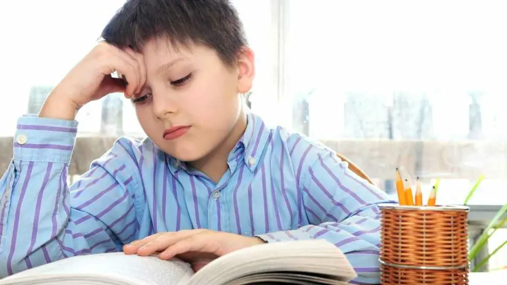 child reading a book