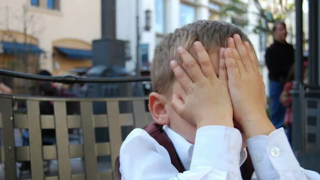 embarrassed toddler